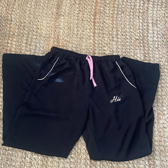 HIS BLACK PJ PANTS SIZE MEDIUW WEDDING GIFT NWT - Picture 2 of 4